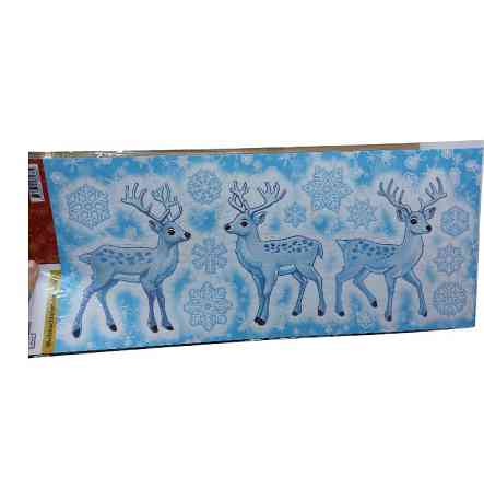 Новогодняя наклейка Олени Livarno Home 21 на 47 см голубой Киев