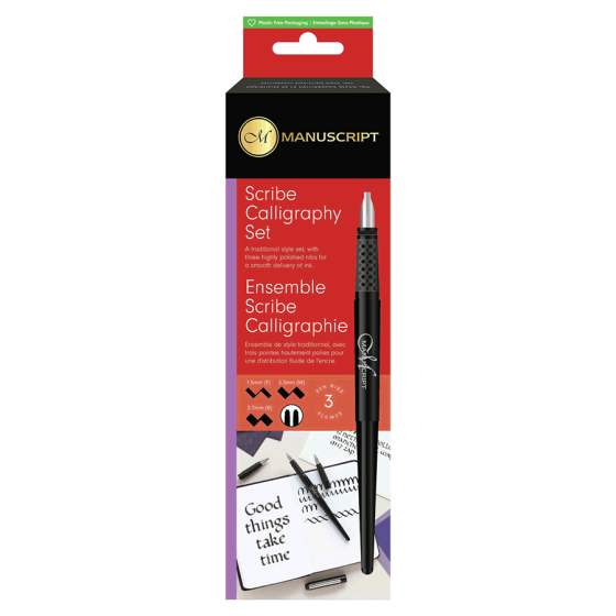 Набір для каліграфії Scribe Calligraphy 3 Nib Set (ручка 3 пера конвертер картридж) Manuscript Київ