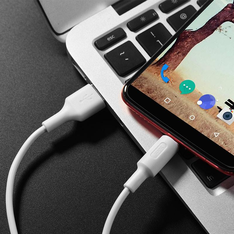 Кабель HOCO X25 USB to Type-C 2A, 1m, PVC, PVC connectors, White Київ - фото 5