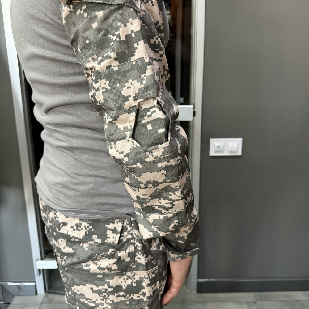 Боевая рубашка Убакс, пиксель НАТО, коттон (хлопок), размер XXL, Combat, тактическая рубашка Убакс Solmir Киев - изображение 3