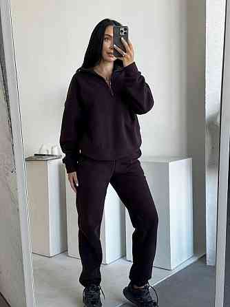 Женский теплый костюм двойка: кофта и штаны из турецкого флиса Шоколад, 46/48 Одесса