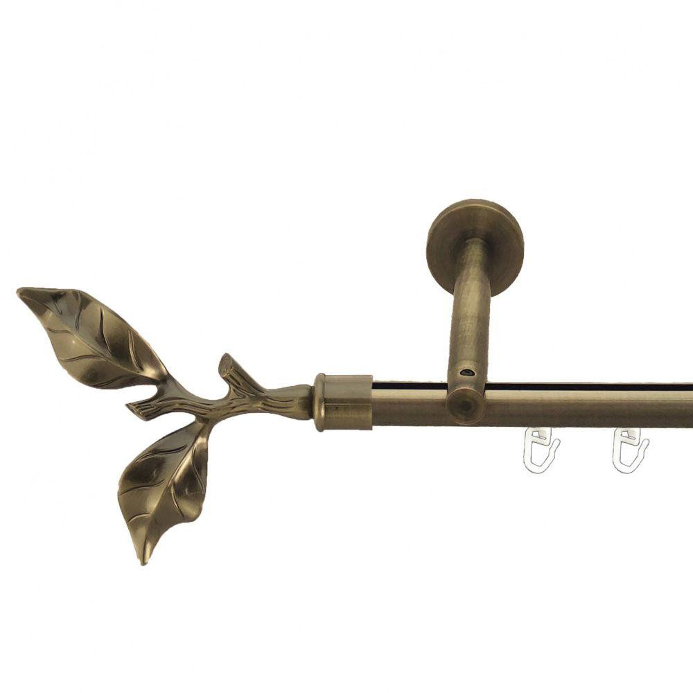 Карниз Orvit Листок Троянди металевий однорядний циліндр+профіль (16 см) профільна труба  Антик 19 мм 200 см Львов - изображение 1