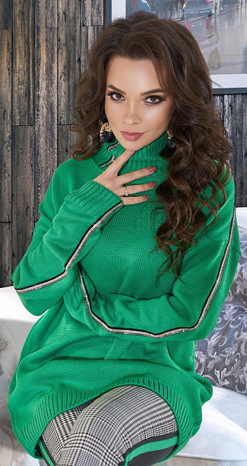 Подовжений светр із кристалами (42-46) Київ - фото 1