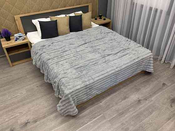 Плед-покривало смужка Шарпей 220х220 см (+-5см) Сірий (87-031) Київ