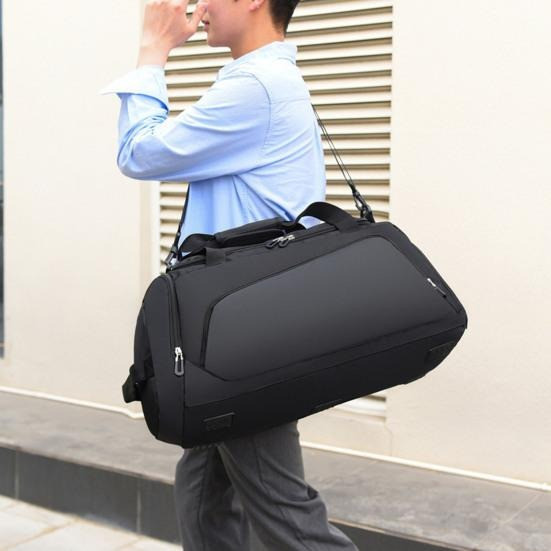 Сумка спортивная дорожная для тренировок или путешествий с плечевым ремнем,для спорта,57x26x30 см,черная Каменец-Подольский - изображение 2