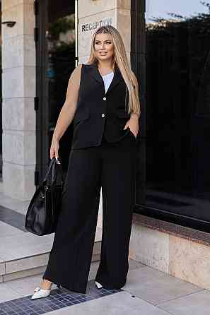 Жіночий брючний костюм з жилетом "Rakel" | Норма Чорний, 46-48 Київ