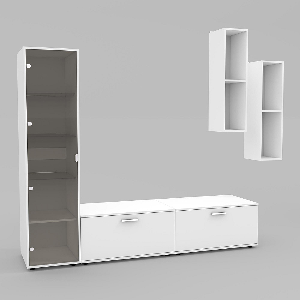 Стенка в гостиную Hugo-2, Белый, 2060х520х1700 Львов - изображение 1