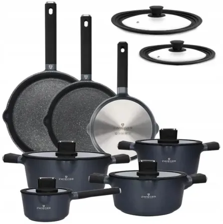 Zwieger Vesna Набір каструль 16 20/28cm + Сковорідки 20/24/28cm Кришки (ZVESNA30) Київ
