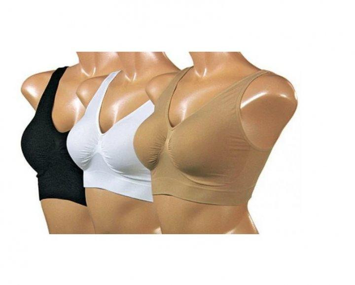 Набір безшовних бюстгалерів 3 шт AHH BRA чорний, білий, бежевий (розмір 2ХL) Полтава - фото 1