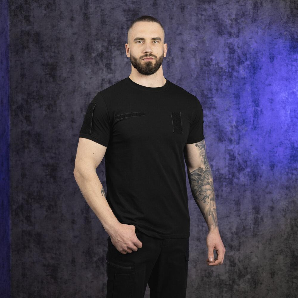 Футболка чоловіча однотонна чорна Pobedov Peremoga Військова Київ - фото 2