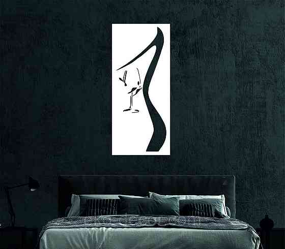 Декоративное настенное Панно «Силуэт женщины», Декор на стену 110*48 см, Белый Киев