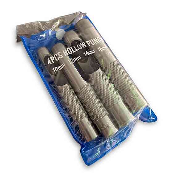 Набір просічок по шкірі та гумі 10–16 мм (4 шт) — міцні сталеві пробійники для отворів Харків