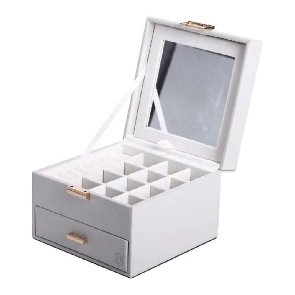 Скринька для прикрас з еко шкіри 2 яруси органайзер для ювелірних виробів HP-5-2G Коломия - фото 3