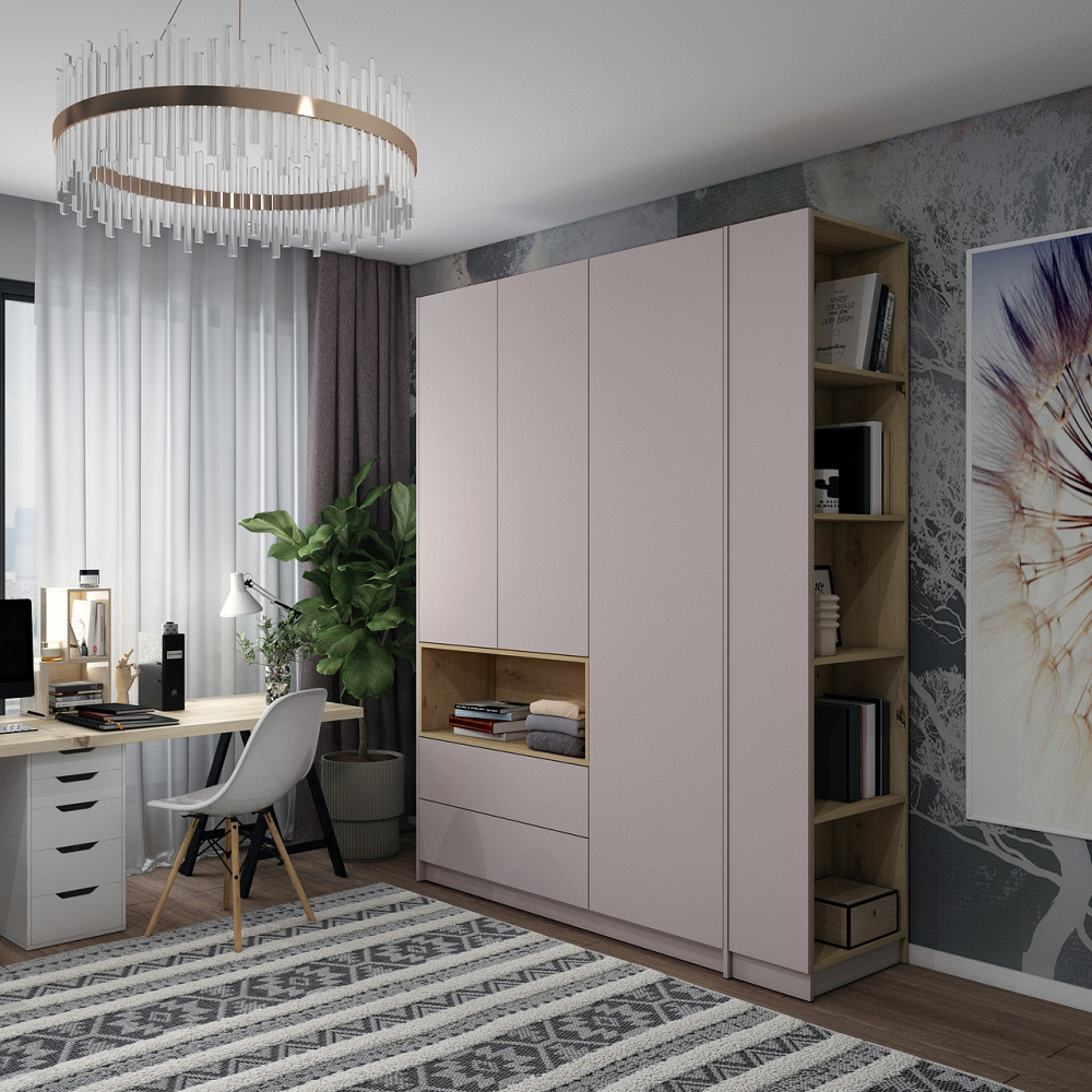 Этажерка к шкафу Doros Дейл Кашемир/Дуб Артизан 52х28х220 DRS-011733 (41516118) Днепр - изображение 5