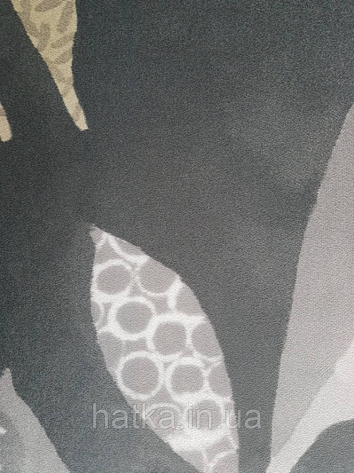 Шпалери вінілові на флізелін Marburg 31861 New modern панно джунглі великі листя гілки на темно сірому тлі Київ - фото 3
