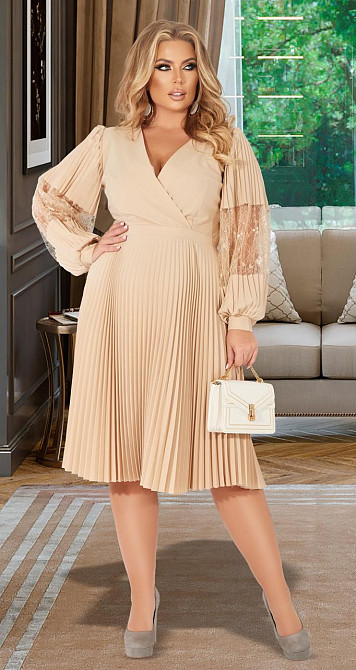 Ошатне плаття великого розміру плісе (56) Київ - фото 2