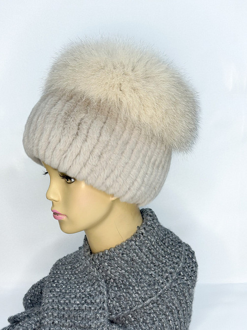 Шапка хутряна жіноча кубанка Анжеліка Молочний Харків - фото 3