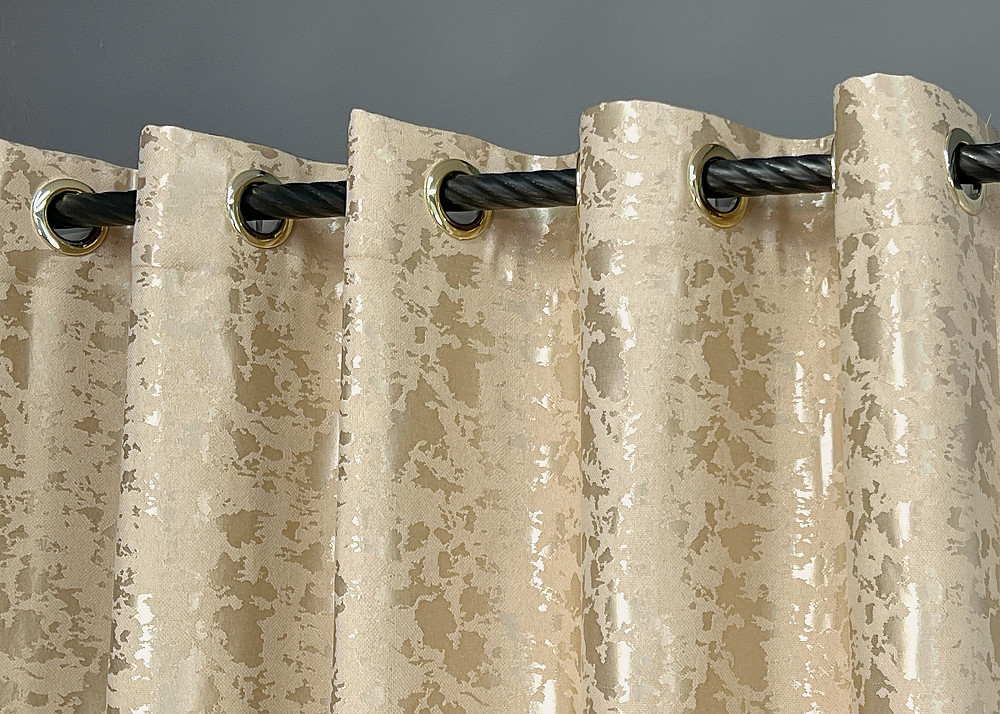 Комплект штор на люверсах VR-Textil Лен мрамор Pavliani ХО № 1270ш Бежевый 150х250 см 2 шт (37-0122) Киев - изображение 16