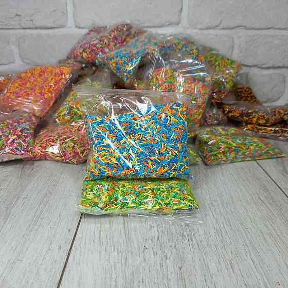 Посипка кондитерська цукрова різнобарвна «Палички» Наволода мікс, 100 г для декору випічки Харків