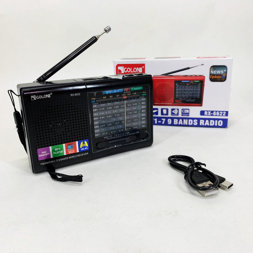 Радио с слотом для флеш-накопителя MP3 USB Golon RX-6622, Ретрорадио, Радиоприемники fm диапазона PZ-65 Львов - изображение 13