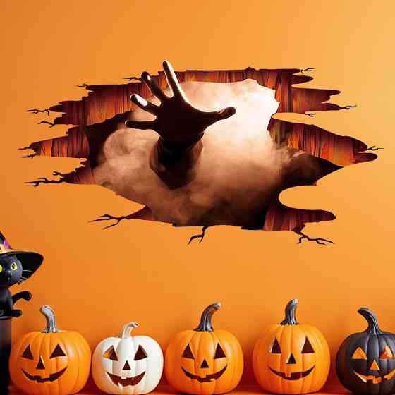 Наклейки на Хэллоуин Рука 45 на 66 см разноцветный Киев