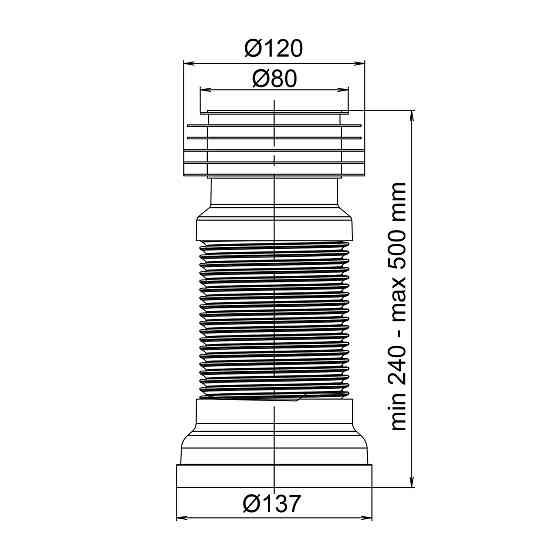 Гофротруба OPTIMUM унітазна армована 110/550мм для чавунної каналізації OPTI 01032/55 Київ