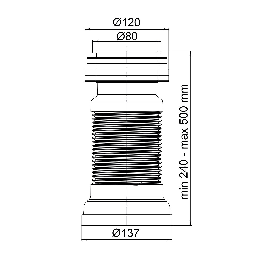 Гофротруба OPTIMUM унітазна армована 110/500мм для чавунної каналізації OPTI 01032/55 Тернопіль - фото 5