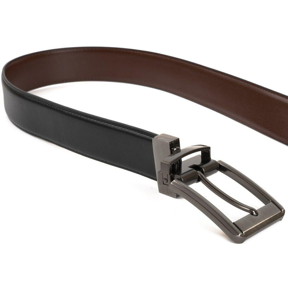 Ремінь чоловічий з затемненій пряжкою механіка Vintage 20225 Коричневий Київ - фото 2