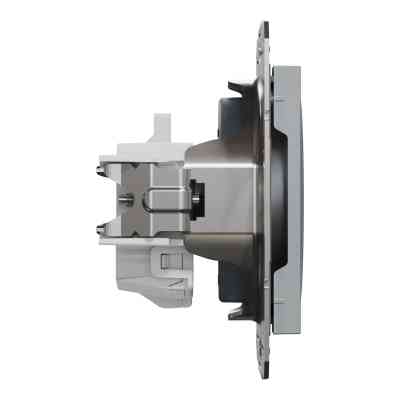 Розетка Schneider Electric ASFORA без заземлення сталь (EPH3000162) Винница