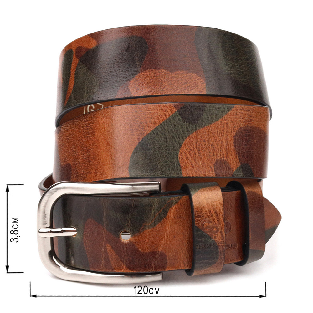 Ремінь для чоловіків у стилі мілітарі з натуральної шкіри Grande Pelle 21478 Різнокольоровий Київ - фото 3