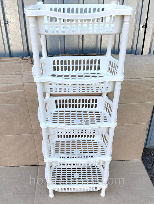 Пластиковая полочка на 5 ярусов белая Харьков - изображение 1