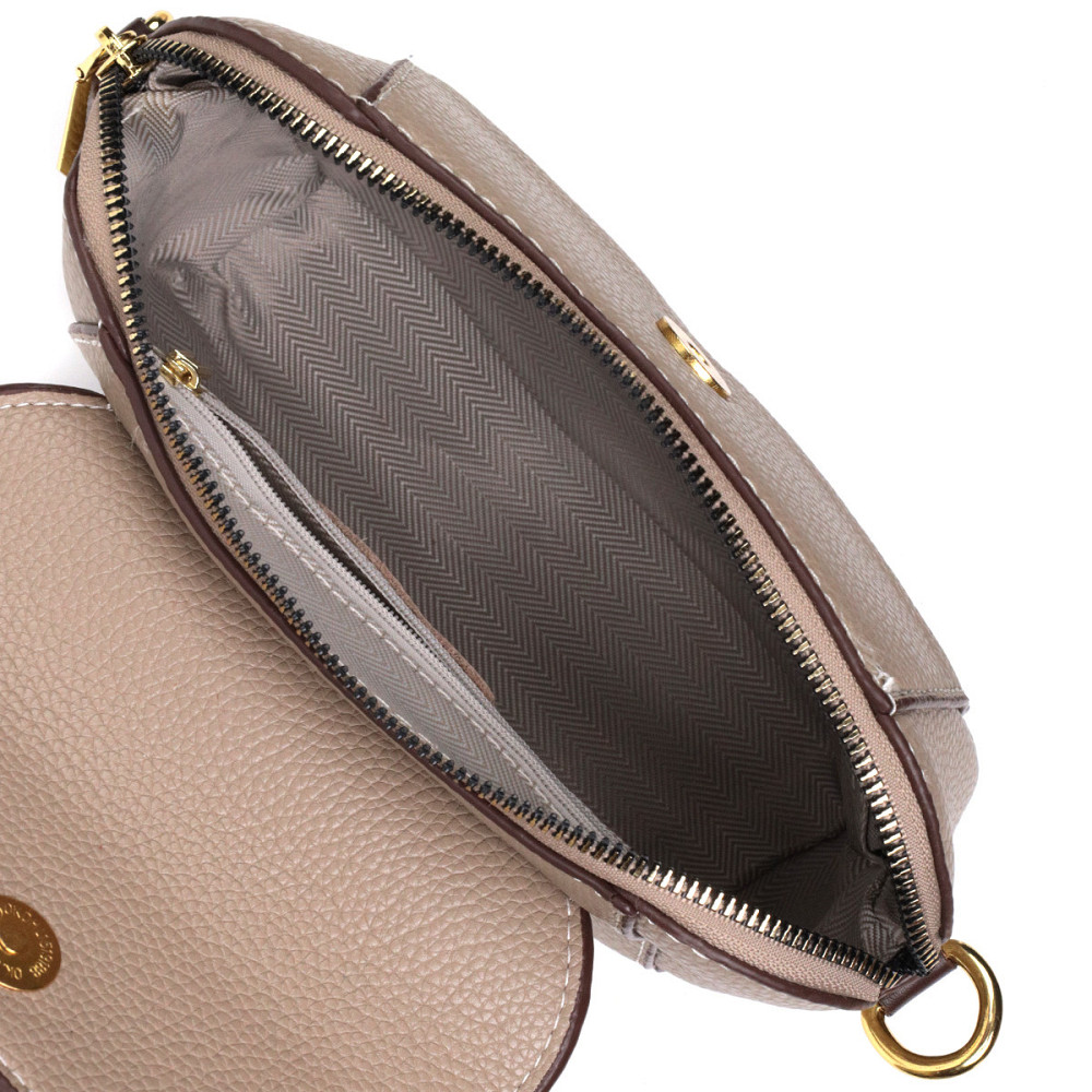 Стильная женская компактная сумка из натуральной кожи Vintage 22267 Бежевая Киев - изображение 7