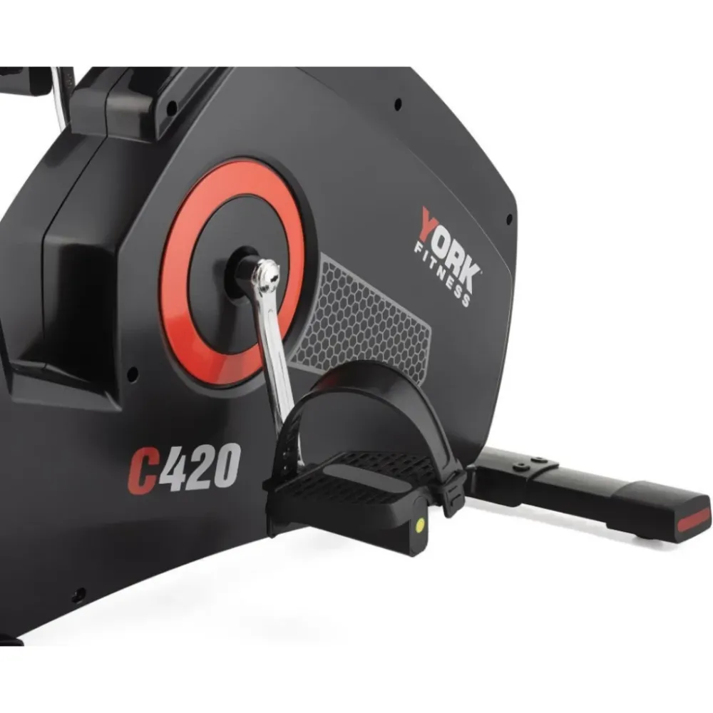 Велотренажер электромагнитный York Fitness C420 черный с красным Киев - изображение 9