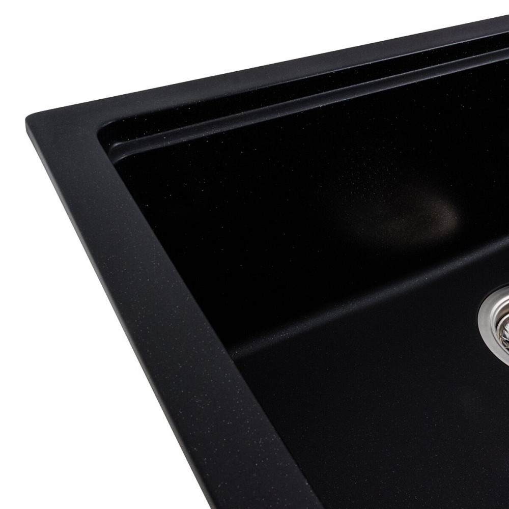 Гранітна мийка для кухні VALESO NIKA 7545 матова Чорний металік Коломыя - изображение 4