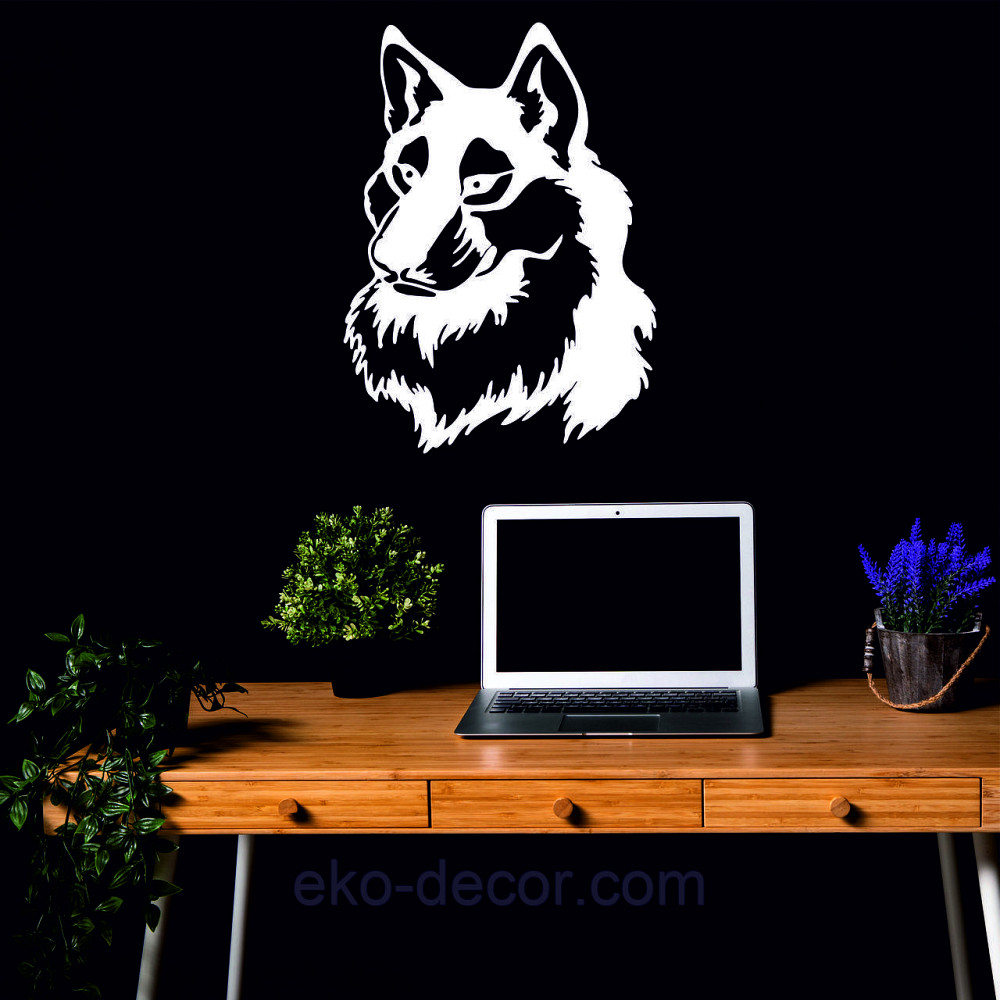 Декоративне настінне Панно «Вовк», Декор на стіну 90*65 см, Білий Київ - фото 4