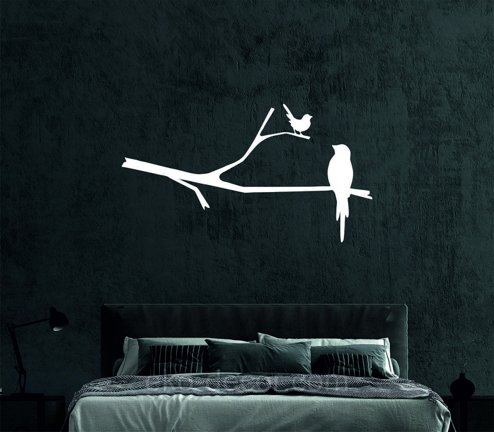 Декоративное настенное Панно «Птичка на ветке», Декор на стену 110*60 см, Белый Киев - изображение 2