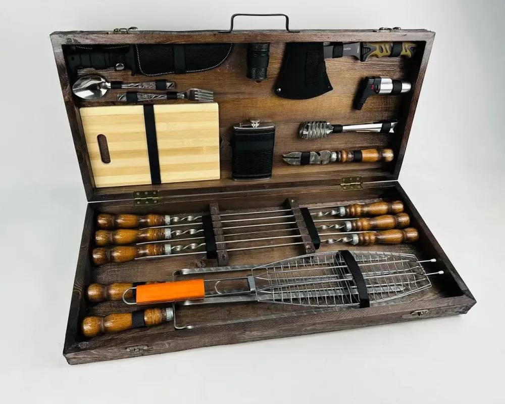 Набори шампурів, Набір шампурів у кейсі "Шашличник Лайт Кізляр" Шампури, вертіла Тернопіль - фото 4