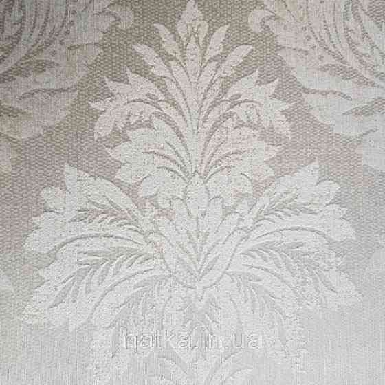 Текстильні шпалери на флізеліновій основі Da capo RaschTextil вензелі завитки каву з молоком на пісочному Київ