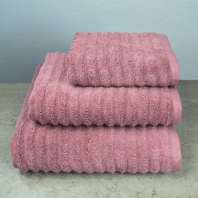 Набір махрових рушників Зеро Твіст 3шт GM Textile 40x70см, 50x90см, 70x140см 550г/м2 (Пудра) Суми - фото 1