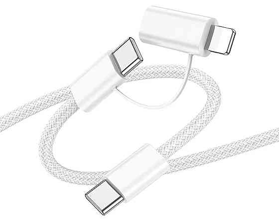 Зарядной USB кабель 2в1 Type-C to Type-C and Lighting 60W Винница