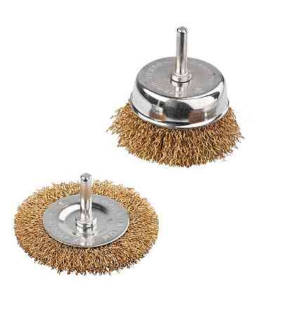 MASTERTOOL Набір щіток MASTERTOOL 2 шт - торцева/дискова зі стрижнем ¼" Ø 75/100 мм з латунован Киев