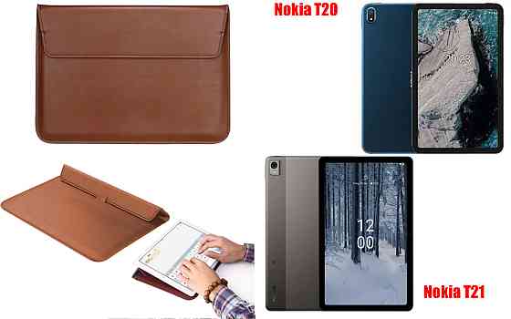 Чохол-конверт VitoCase для Nokia T20, Nokia T21, з функцією підставки для планшета Коричневий Київ