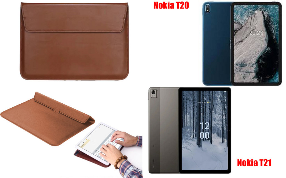 Чохол-конверт VitoCase для Nokia T20, Nokia T21, з функцією підставки для планшета Коричневий Київ - фото 1