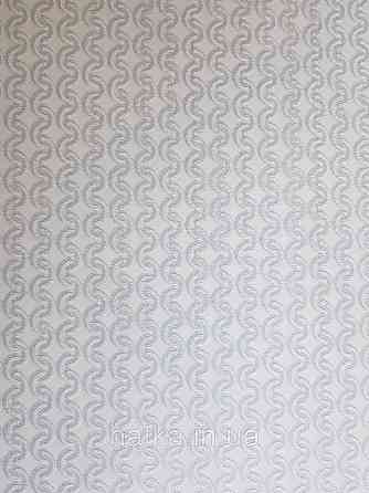 Шпалери метрові вінілові на флізелін Marburg Villa Romana геометрія смужки завитки білі з сріблястим Київ