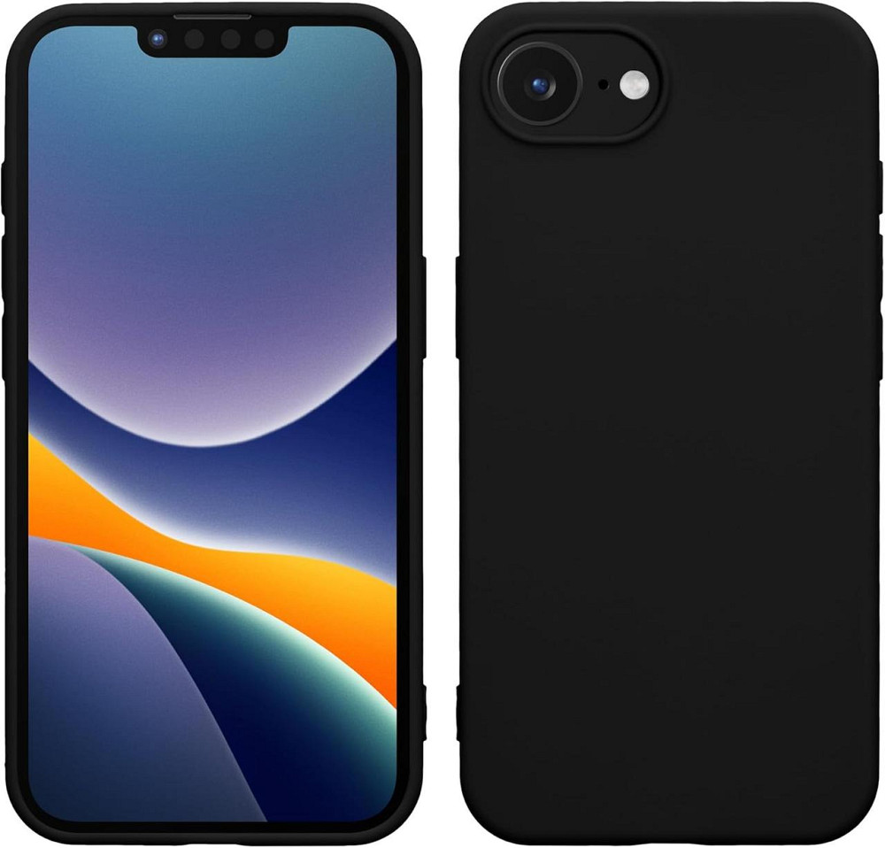 Чехол kwmobile для Apple iPhone 16e мягкий силиконовый TPU матовый черный совместим с беспроводной зарядкой Киев - изображение 1