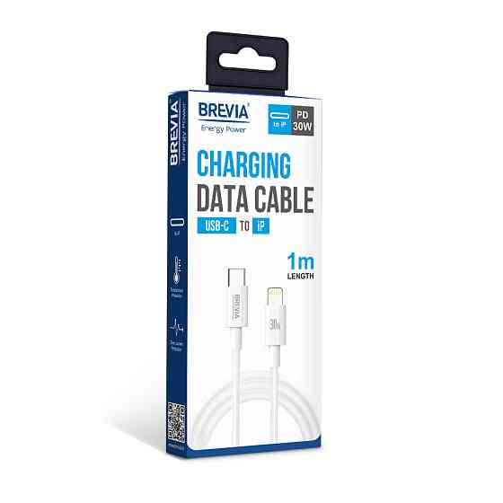 Кабель Brevia Type-C to Lightning 30W 1м, білий box (55100WCLC1) Львів