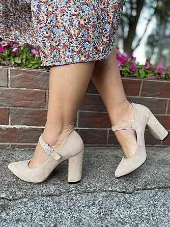 Туфлі жіночі SEE SEVEN пудра натуральна замша каблук 10 см 36р.38р. (3534) Коломия