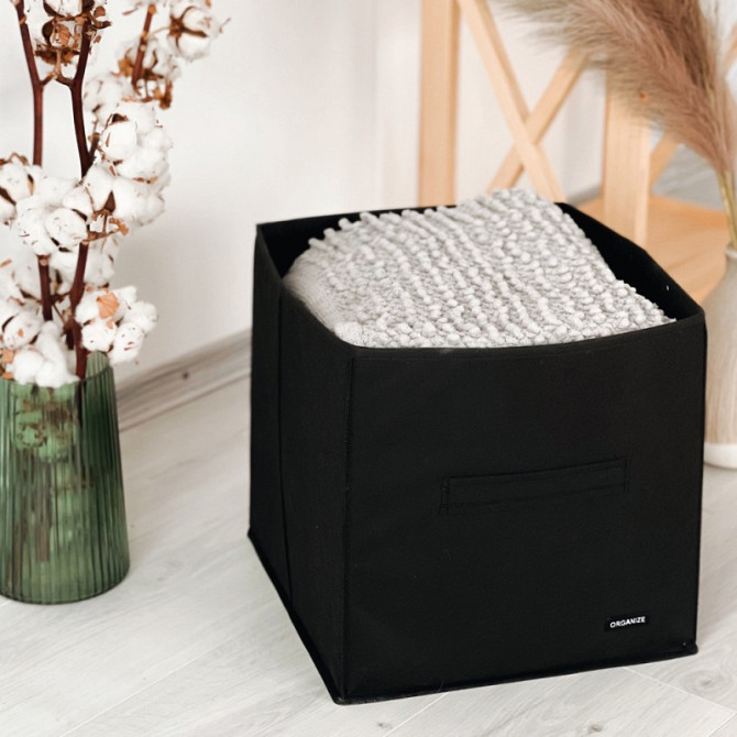Универсальный короб для хранения вещей 30х30х30см HY-30-black (Черный) Сумы - изображение 1