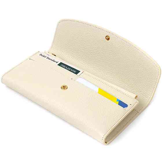 Цікавий жіночий гаманець з монетницею на блискавці з натуральної шкіри Tony Bellucci 21965 Молочний Київ