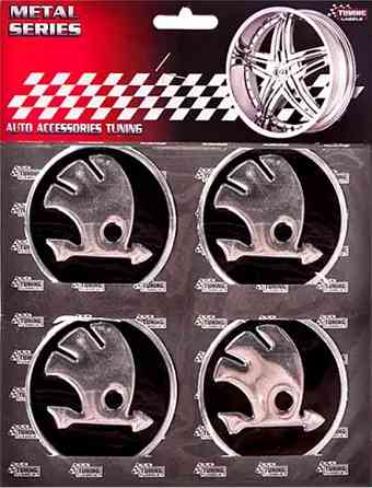 Наклейки на диски/ковпаки Skoda 60мм 4шт чорний Київ